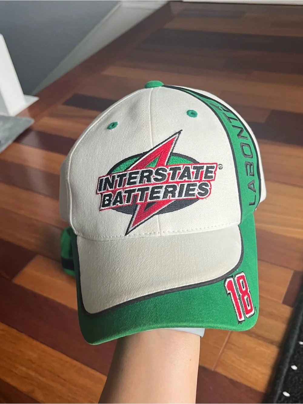 Vintage NASCAR Bobby Labonte Racing Cap in White & Green